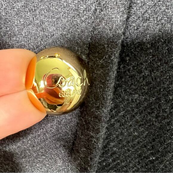 COACH 1941 Grey PeaCoat Wool Blend Size Medium - Picture 12 of 14